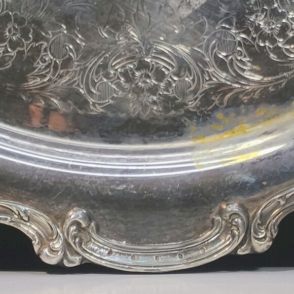 Vtg Webster Wilcox Serving Tray International Silver Co Plated Ornate Rochelle - Picture 10 of 12